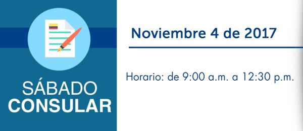 El Consulado de Colombia en Montreal realizará un Sábado Consular el 4 de noviembre de 2017