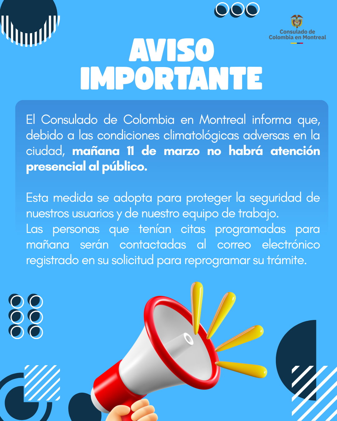 Cierre Consulado en Montreal