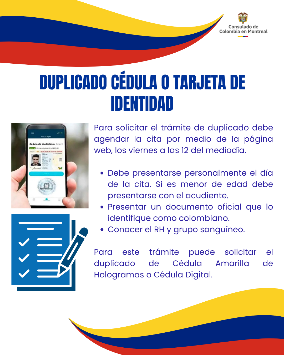 Consulte la información sobre el trámite de expedición de cédulas y tarjetas de identidad