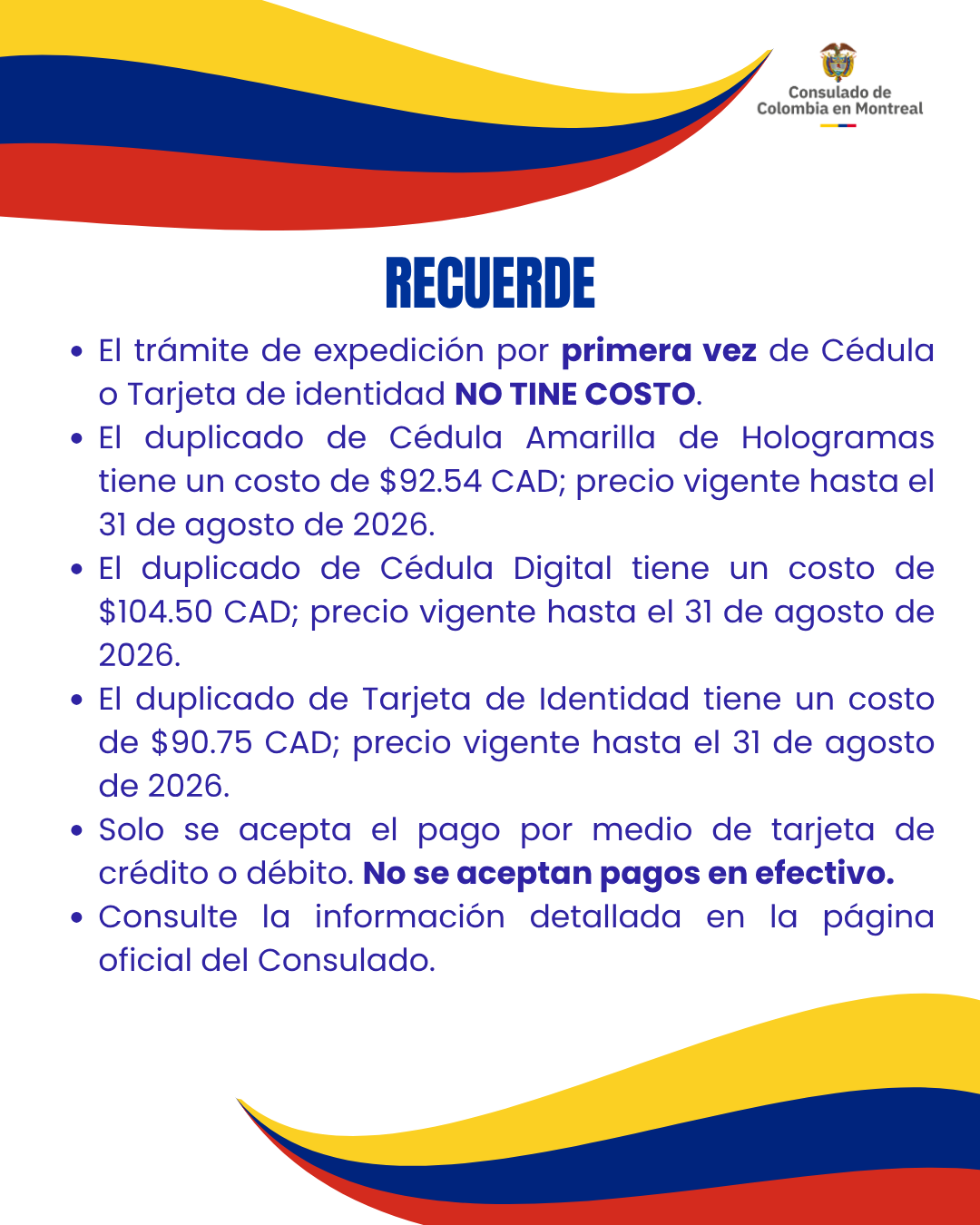 Consulte la información sobre el trámite de expedición de cédulas y tarjetas de identidad