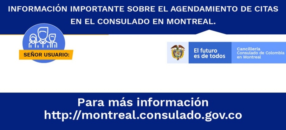 Agendamiento de citas en el Consulado de Colombia en Montreal