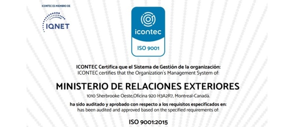 Consulado de Colombia en Montreal recibe la certificación ISO 9001 