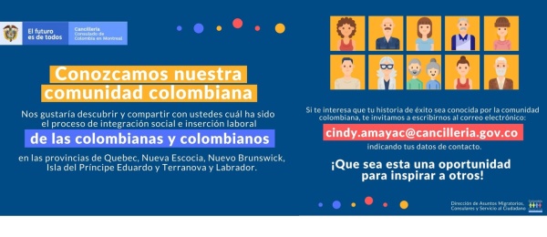 Consulado de Colombia en Montreal busca descubrir y compartir el proceso de integración social e inserción aboral de los connacionales